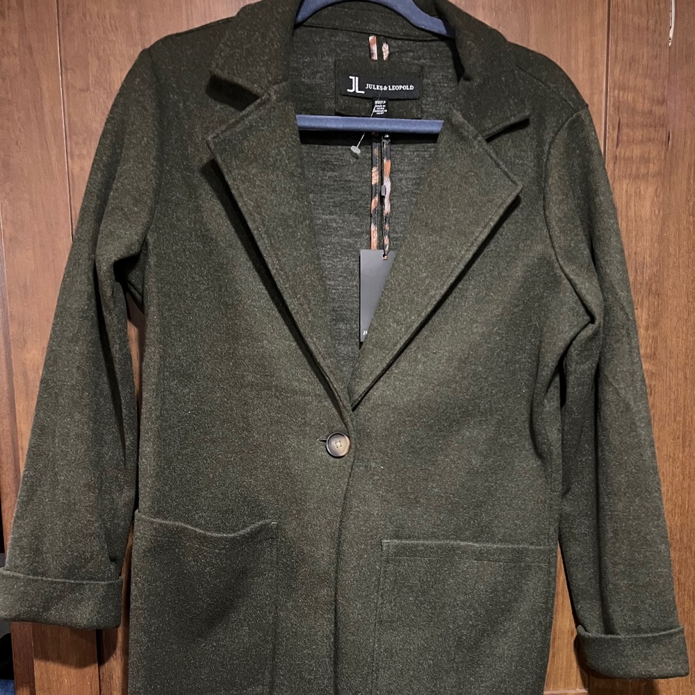 Jules & Leopold Green Single Button Blazer Jacket Size XS